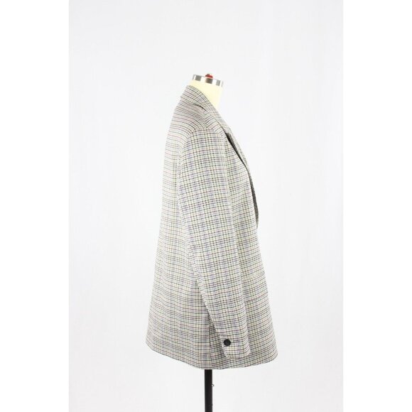 ZARA Grey Brown Check Single Breasted Oversized Boxy Blazer Suit Jacket, Size S - Picture 2 of 14